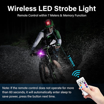 Wireless LED Lights for Car 4PCS with Remote Control, Wireless LED Strobe Lights 8 Colors USB Charge IP65 Waterproof Anti-Collision for Car Motorcycle Drone RC Aircraft Bike, Black